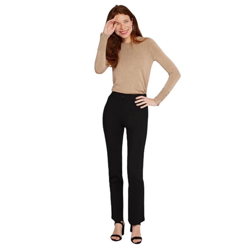 Beta Brand Women's Classic Dress Pant Yoga Straight Black Pants Size 14 Short